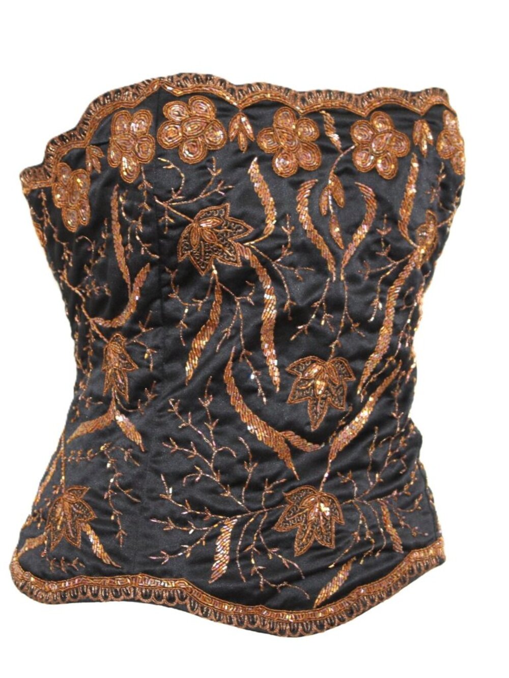 JASDEE Vintage Bustier Corset Hand Work Beading Embroidery On Satin Style F3152